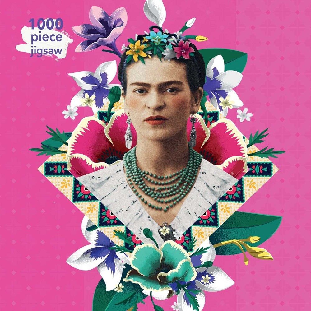 Frida Kahlo pink 1000 Piece Jigsaw Puzzle.